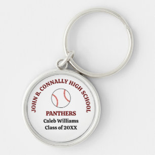 Personalisierter Baseballspieler der Maroon High S Schlüsselanhänger