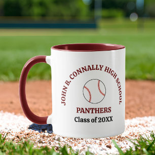 Personalisierter Baseballspieler der Maroon High S Tasse