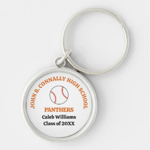 Personalisierter Baseballspieler der Orange High S Schlüsselanhänger