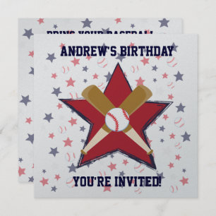 Personalisierter Baseballspieler Geburtstagsparty Einladung