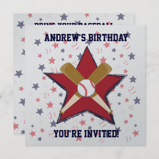 Personalisierter Baseballspieler Geburtstagsparty Einladung