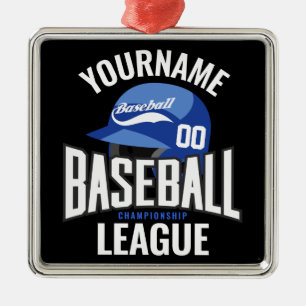 Personalisierter Baseballspieler NAME Team Champ C Ornament Aus Metall