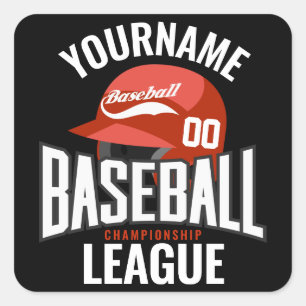 Personalisierter Baseballspieler NAME Team Champ C Quadratischer Aufkleber