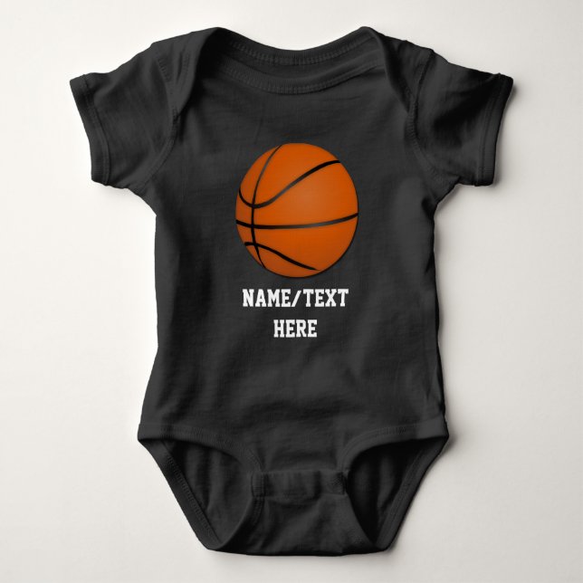 Personalisierter Basketball Baby Boy Baby Strampler (Vorderseite)