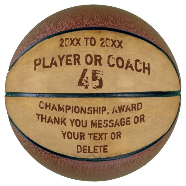 Personalisierter Basketball-Ball, Ihr Grunge Text Basketball (Vorderseite)