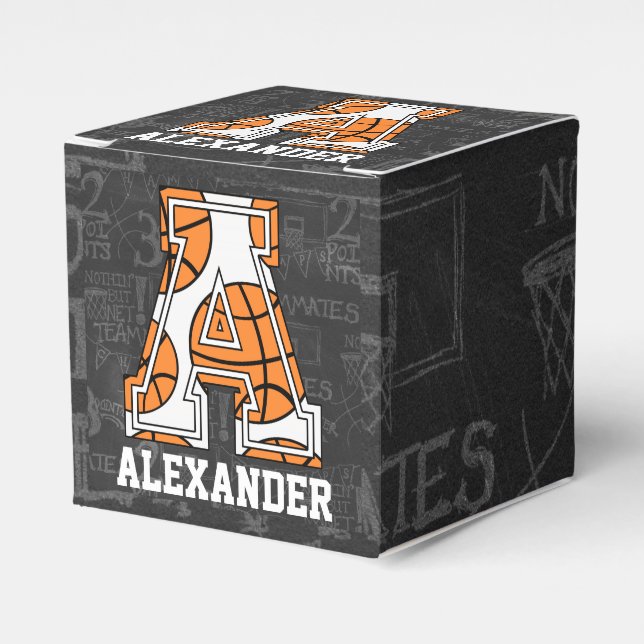 Personalisierter Basketball-Basketballbrief A Geschenkschachtel (Vorderseite)