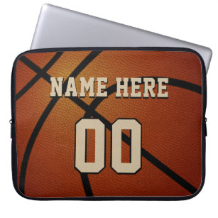 Personalisierter Basketball-Fall Ihr Name und Zahl Laptopschutzhülle