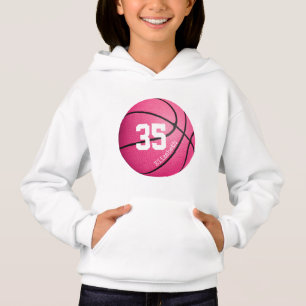 personalisierter Basketball für rosa Mädchen Hoodie