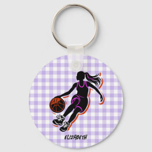 Personalisierter Basketball-Girl-Schlüsselanhänger Schlüsselanhänger