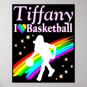 PERSONALISIERTER BASKETBALL-GIRL-SPIELER POSTER
