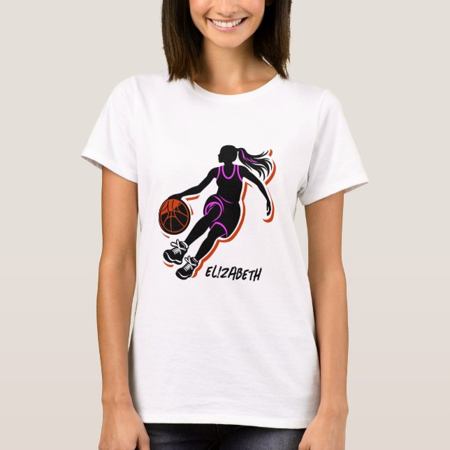 Personalisierter Basketball-Girl-T - Shirt (Vorderseite)