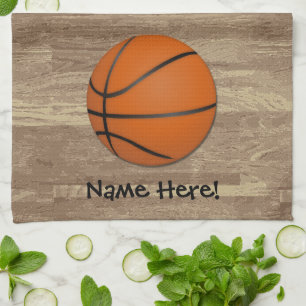 Personalisierter Basketball-Holz-Boden Geschirrtuch