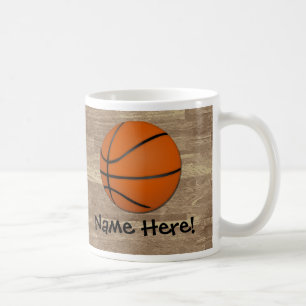 Personalisierter Basketball-Holz-Boden Tasse