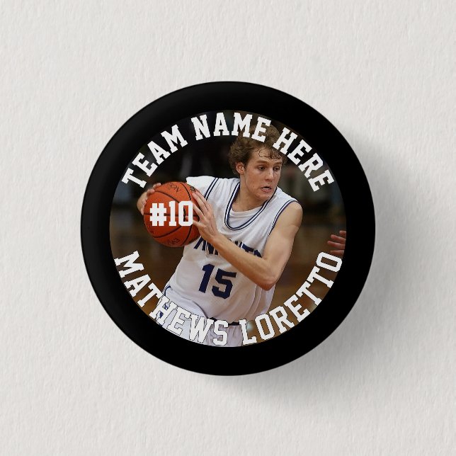 Personalisierter Basketball-Kindersport  Button (Vorderseite)