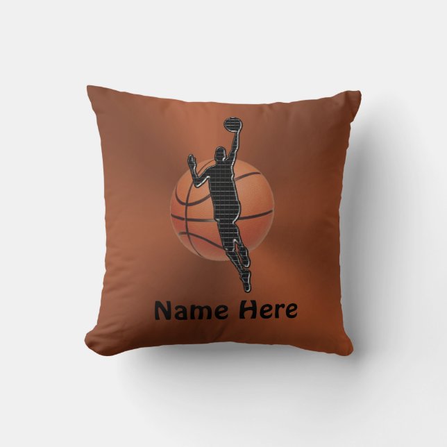 Personalisierter Basketball-Kissen NAME und ZAHL Kissen (Vorderseite)