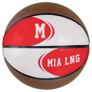 Personalisierter Basketball mit rotem weißen Monog