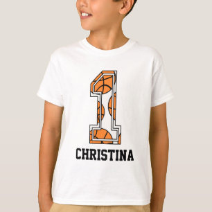 Personalisierter Basketball Nr. 1 T-Shirt
