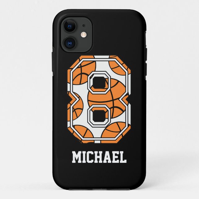 Personalisierter Basketball Nr. 8 Case-Mate iPhone Hülle (Rückseite)
