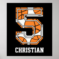Personalisierter Basketball Nummer 5