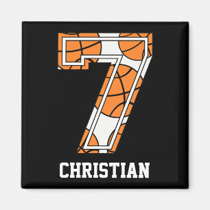 Personalisierter Basketball Nummer 7 Magnet