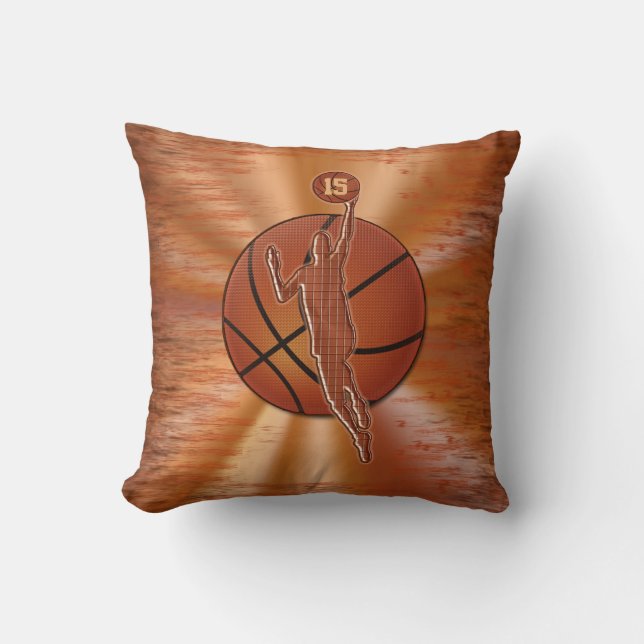 Personalisierter Basketball Pillows NAMEN und ZAHL Kissen (Vorderseite)