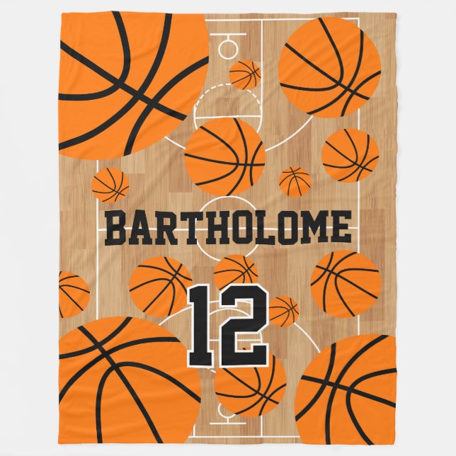 Personalisierter Basketball Spaß Fleecedecke (Vorderseite)