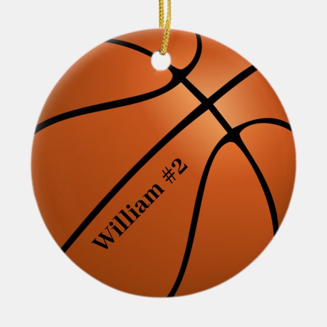 Personalisierter Basketball-Sport Keramik Ornament (Vorne)