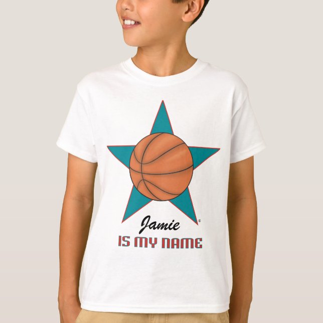 Personalisierter Basketball-Stern-T - Shirt (Vorderseite)