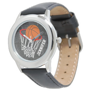 Personalisierter Basketball und Hoop Armbanduhr