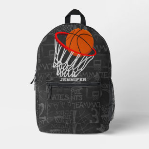 Personalisierter Basketball und Hoop Bedruckter Rucksack