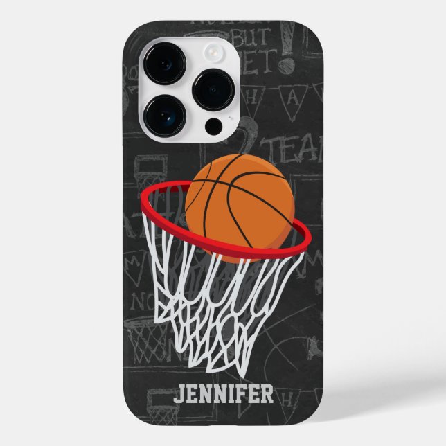 Personalisierter Basketball und Hoop Case-Mate iPhone Hülle (Rückseite)