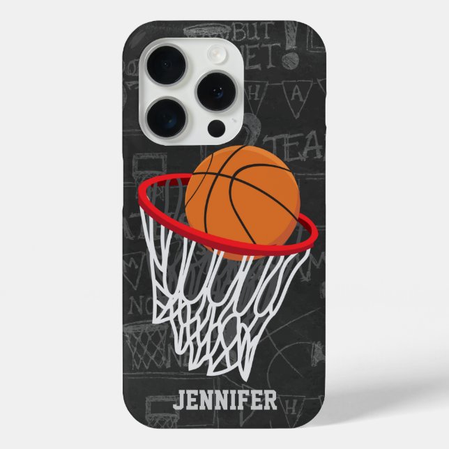 Personalisierter Basketball und Hoop Case-Mate iPhone Hülle (Rückseite)