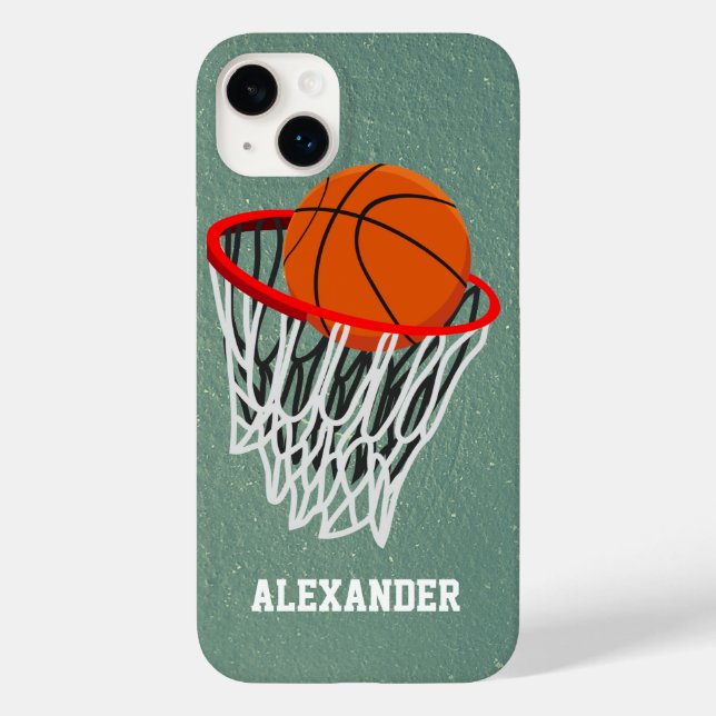 Personalisierter Basketball und Hoop Case-Mate iPhone Hülle (Rückseite)