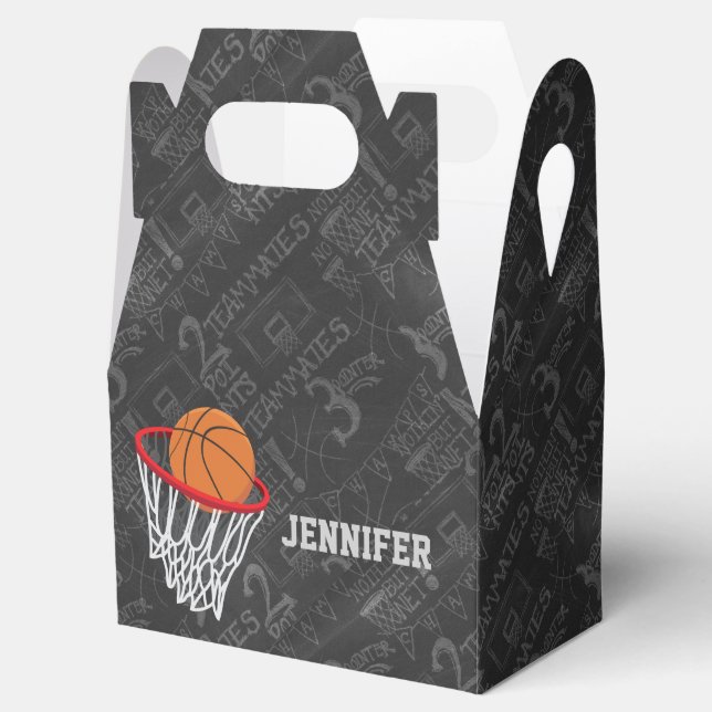 Personalisierter Basketball und Hoop Geschenkschachtel (Geöffnet)
