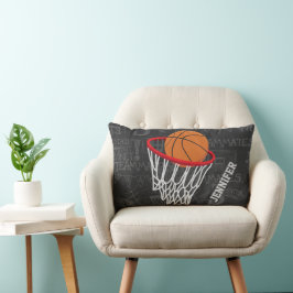 Personalisierter Basketball und Hoop Lendenkissen