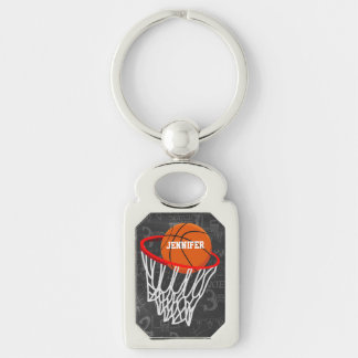 Personalisierter Basketball und Hoop Schlüsselanhänger