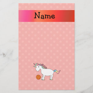Personalisierter Basketball unicorange Polka Briefpapier