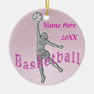 Personalisierter Basketball verziert JAHR und Keramikornament