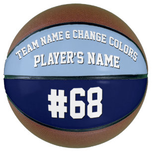Personalisierter Basketballball Blau und Weiß Basketball