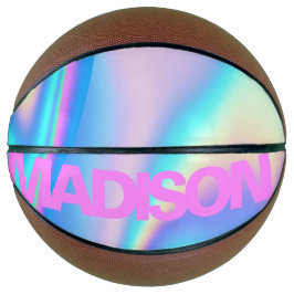 Personalisierter Basketballname Pink Girly Modern Basketball