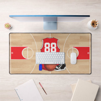 Personalisierter Basketballspieler auf Basketballf Schreibtischunterlage