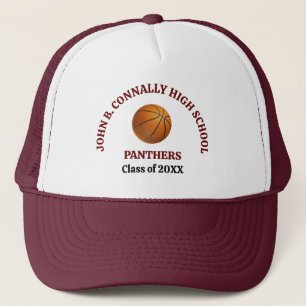 Personalisierter Basketballspieler der Maroon High Truckerkappe