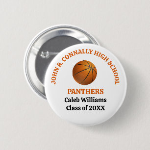 Personalisierter Basketballspieler der Orange High Button