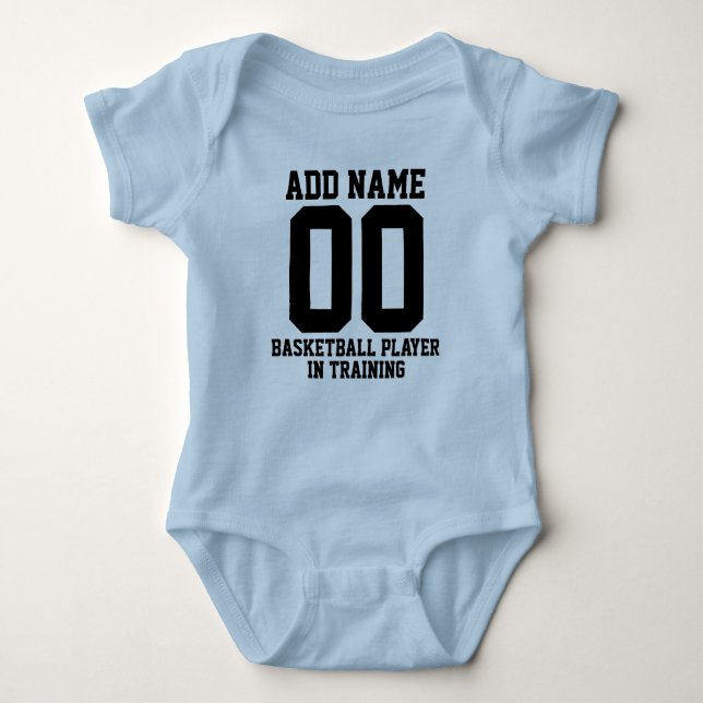 Personalisierter Basketballspieler in der Ausbildu Baby Strampler (Vorderseite)