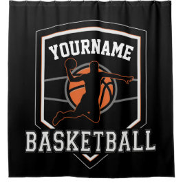 Personalisierter Basketballspieler NAME Slam Dunk  Duschvorhang