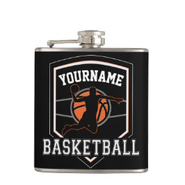 Personalisierter Basketballspieler NAME Slam Dunk  Flachmann