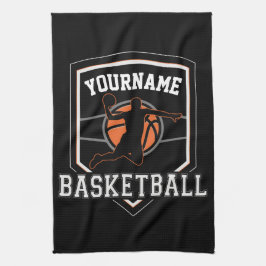 Personalisierter Basketballspieler NAME Slam Dunk  Geschirrtuch