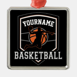 Personalisierter Basketballspieler NAME Slam Dunk  Ornament Aus Metall