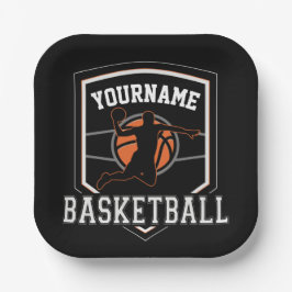 Personalisierter Basketballspieler NAME Slam Dunk  Pappteller