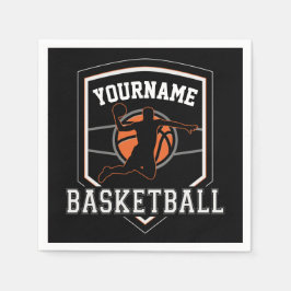 Personalisierter Basketballspieler NAME Slam Dunk  Serviette